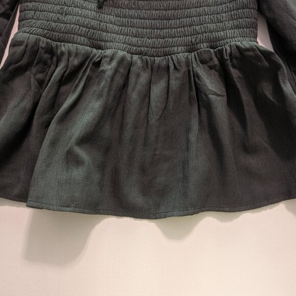 Miami for Francesca Size Medium Off-Shoulder Crop in Olive Green - Picture 7 of 13